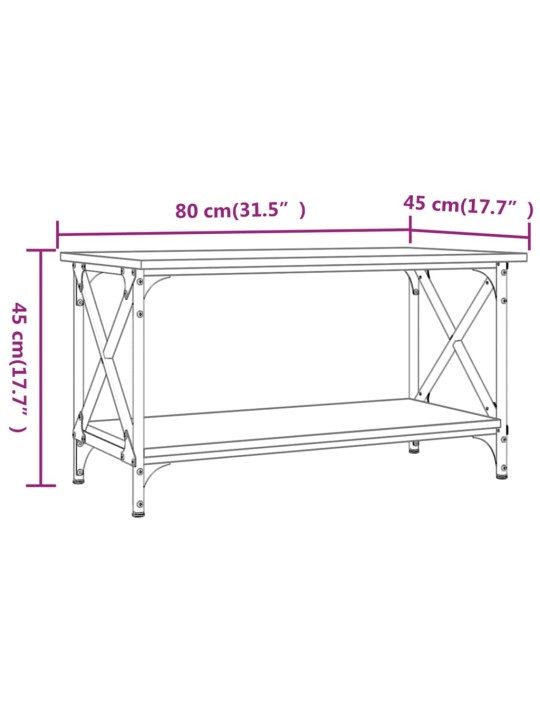 Konferenční stolek černý 80x45x45 cm kompozitní dřevo a železo