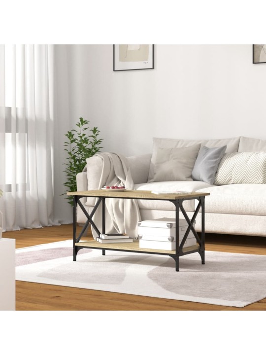Konferenční stolek dub sonoma 80 x 45 x 45 cm kompozit a železo
