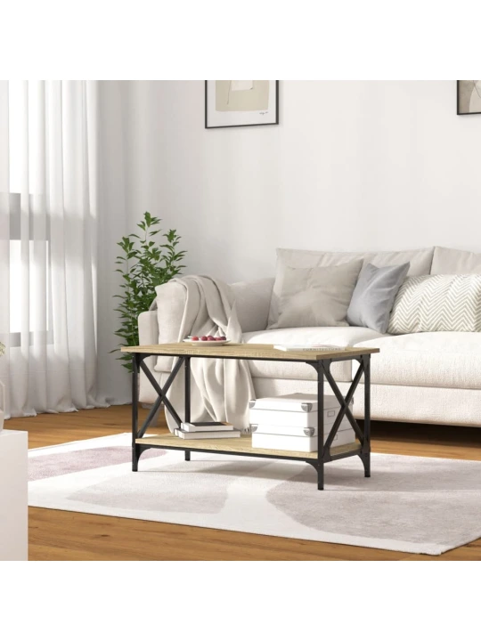 Konferenční stolek dub sonoma 80 x 45 x 45 cm kompozit a železo