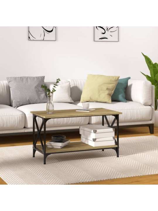 Konferenční stolek dub sonoma 80 x 45 x 45 cm kompozit a železo