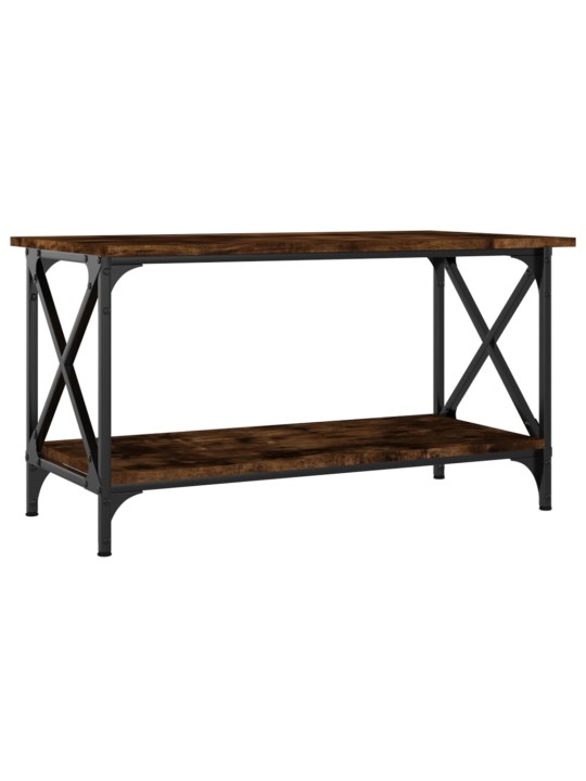 Konferenční stolek kouřový dub 80x45x45 cm kompozit a železo