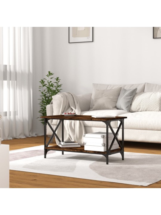 Konferenční stolek kouřový dub 80x45x45 cm kompozit a železo