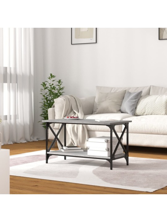 Konferenční stolek šedý sonoma 80x45x45 cm kompozit a železo