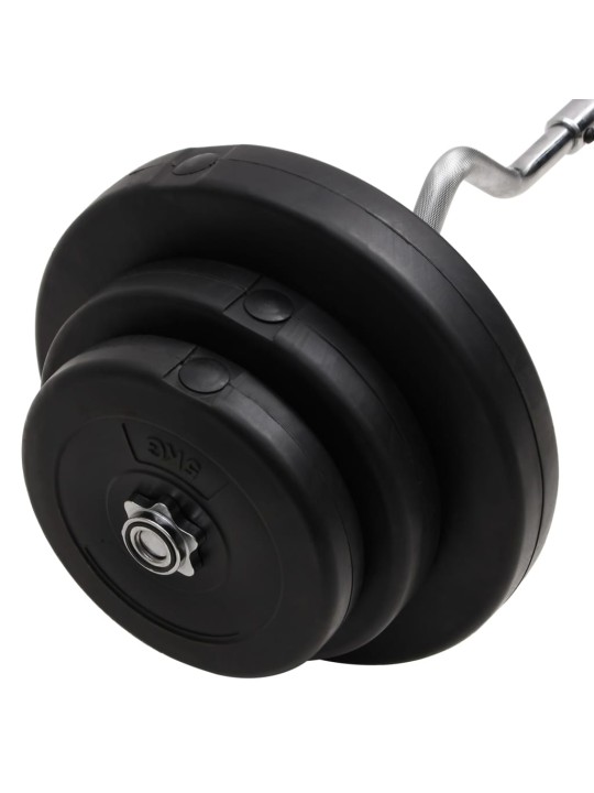 Zakřivená tyč se závažím 60 kg