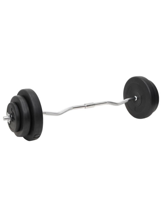 Sada obouruční a jednoručních činek se závažím 60 kg