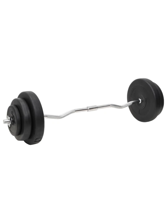 Sada obouruční a jednoručních činek se závažím 60 kg