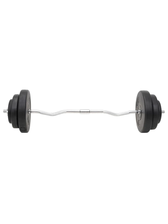 Sada obouruční a jednoručních činek se závažím 60 kg