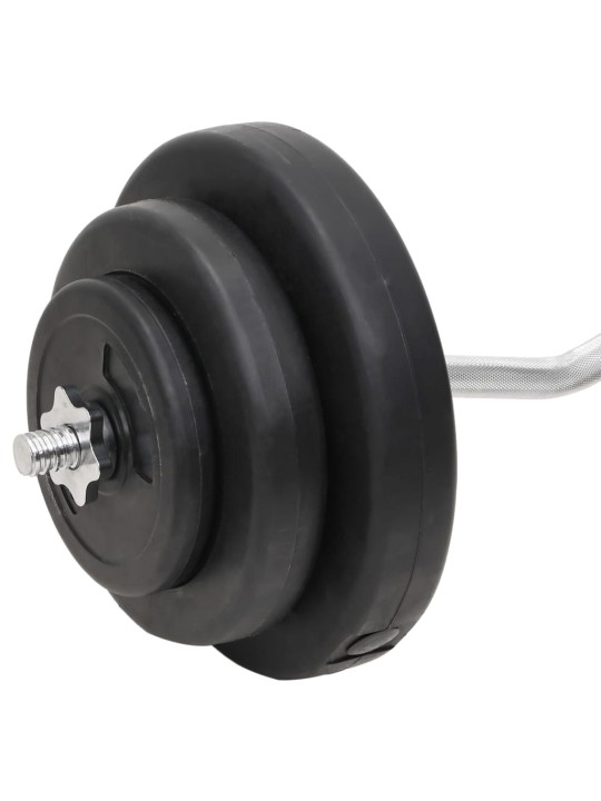 Sada obouruční a jednoručních činek se závažím 60 kg