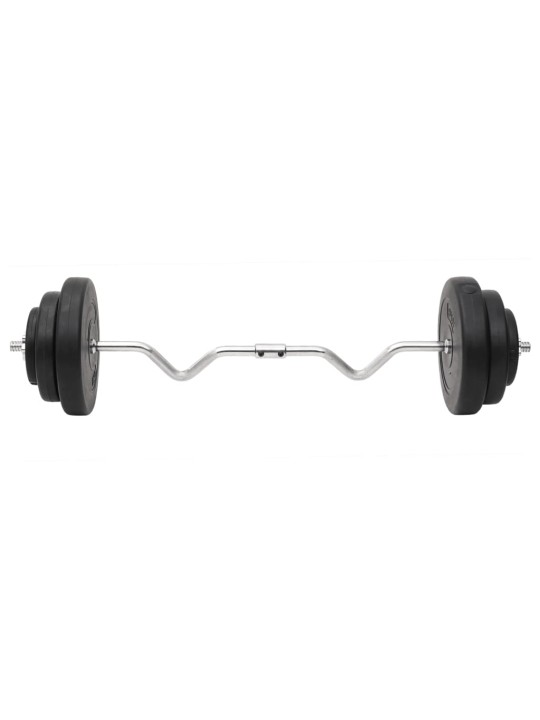 Sada lomené obouruční a jednoručních činek se závažím 60 kg