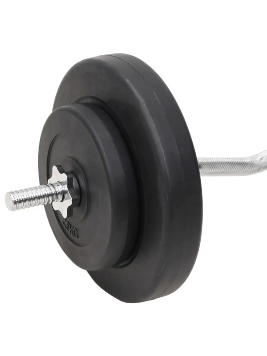 Sada obouruční a jednoručních činek se závažím 60 kg