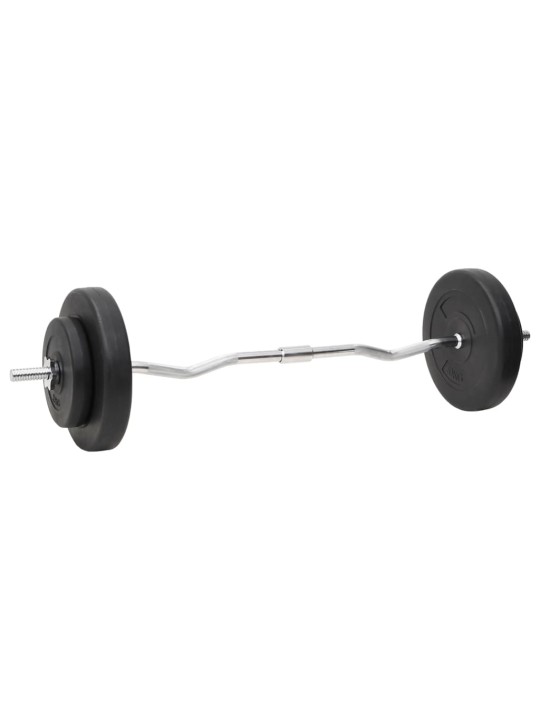 Sada obouruční a jednoručních činek se závažím 60 kg