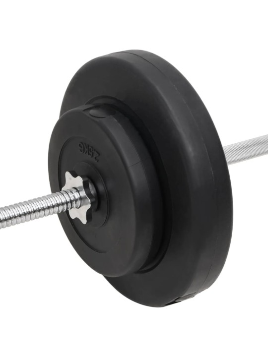 Sada obouruční a jednoručních činek se závažím 60 kg