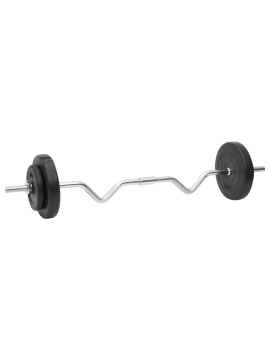 Sada obouruční a jednoručních činek se závažím 60 kg