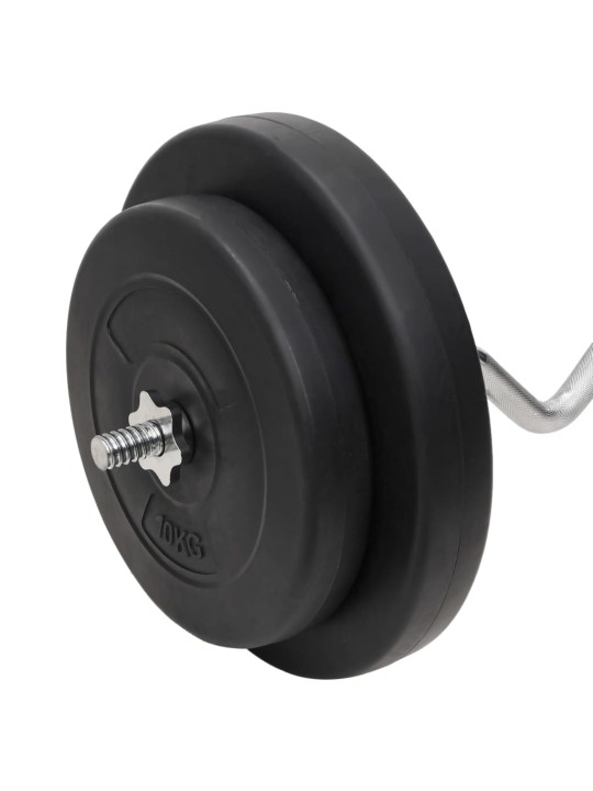 Sada obouruční a jednoručních činek se závažím 90 kg
