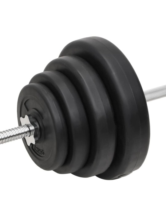 Sada obouruční a jednoručních činek se závažím 120 kg