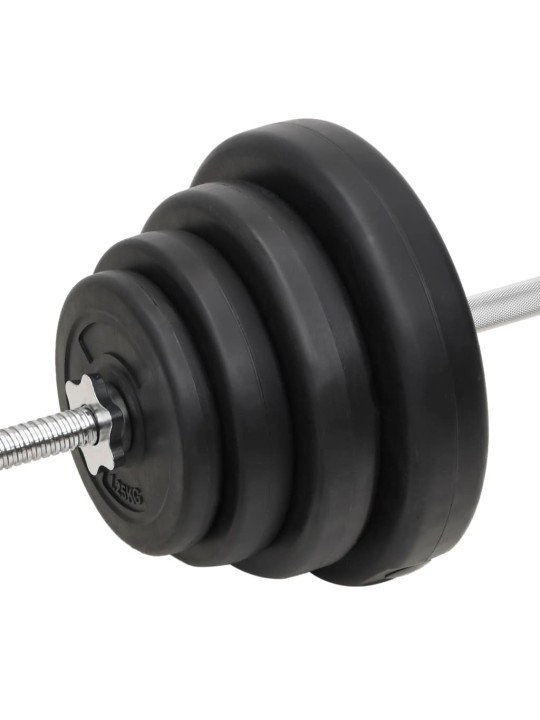 Sada obouruční a jednoručních činek se závažím 120 kg