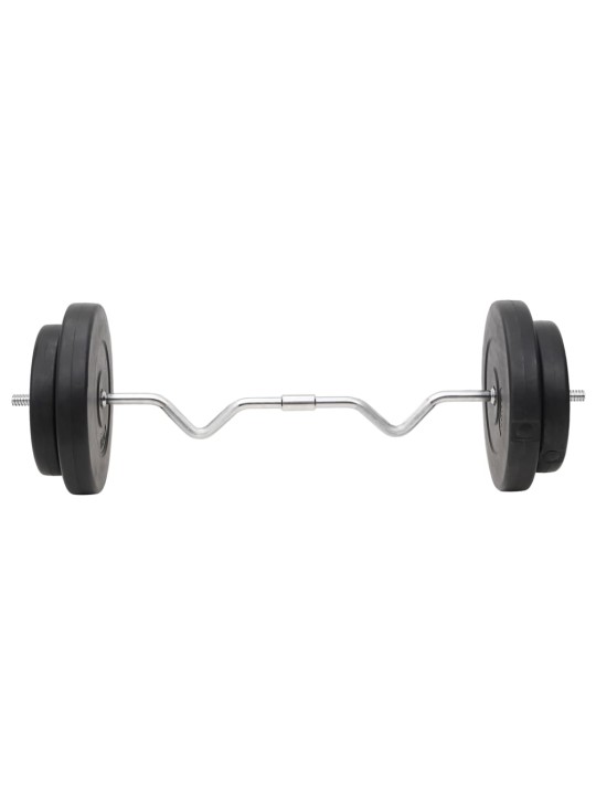 Sada obouruční a jednoručních činek se závažím 120 kg