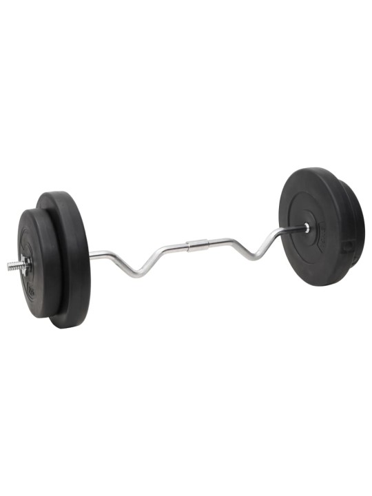 Sada obouruční a jednoručních činek se závažím 120 kg