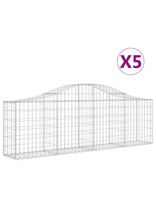 Klenuté gabionové koše 5 ks 200x30x60/80 cm pozinkované železo
