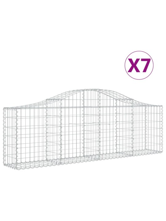 Klenuté gabionové koše 7 ks 200x30x60/80 cm pozinkované železo