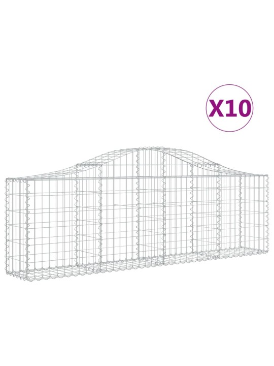 Klenuté gabionové koše 10 ks 200x30x60/80 cm pozinkované železo