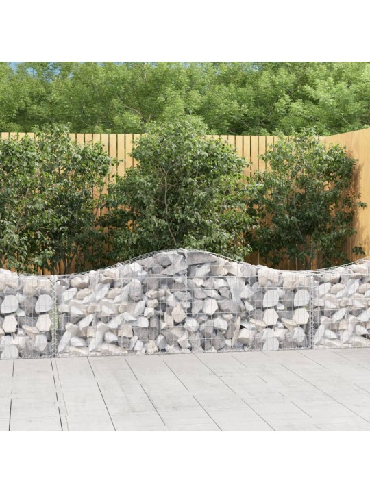 Klenuté gabionové koše 11 ks 200x30x60/80 cm pozinkované železo