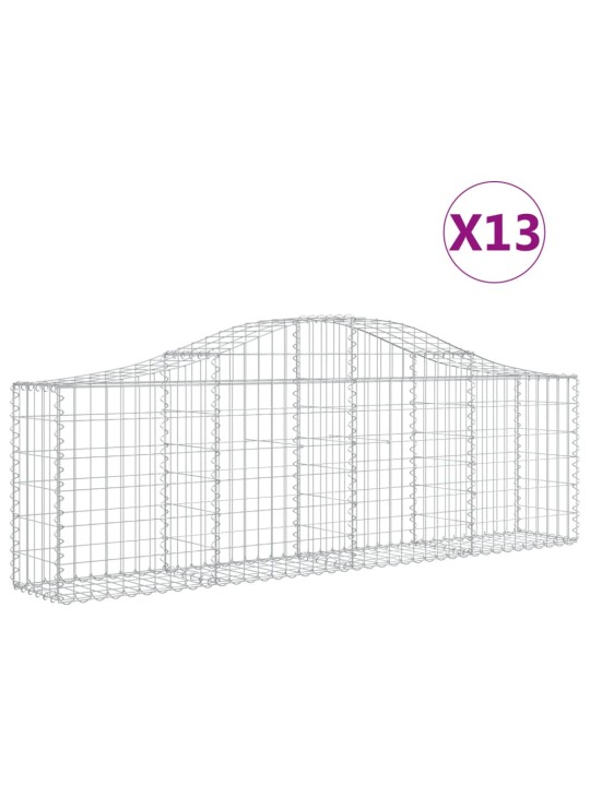 Klenuté gabionové koše 13 ks 200x30x60/80 cm pozinkované železo