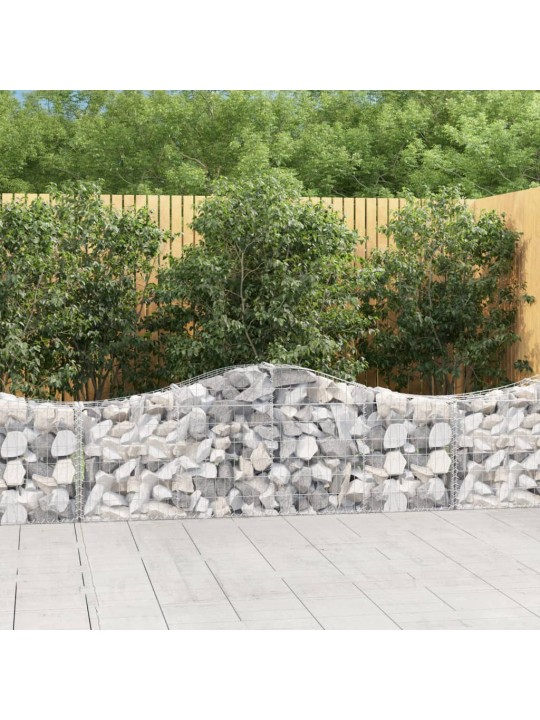 Klenuté gabionové koše 13 ks 200x30x60/80 cm pozinkované železo