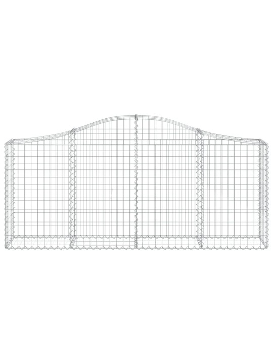 Klenuté gabionové koše 2 ks 200x30x80/100 cm pozinkované železo
