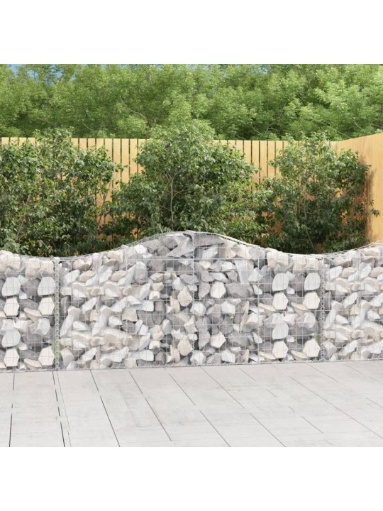 Klenuté gabionové koše 18ks 200x30x80/100 cm pozinkované železo