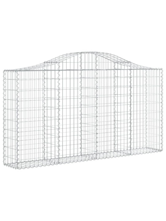 Klenuté gabionové koše 2 ks 200x30x100/120cm pozinkované železo