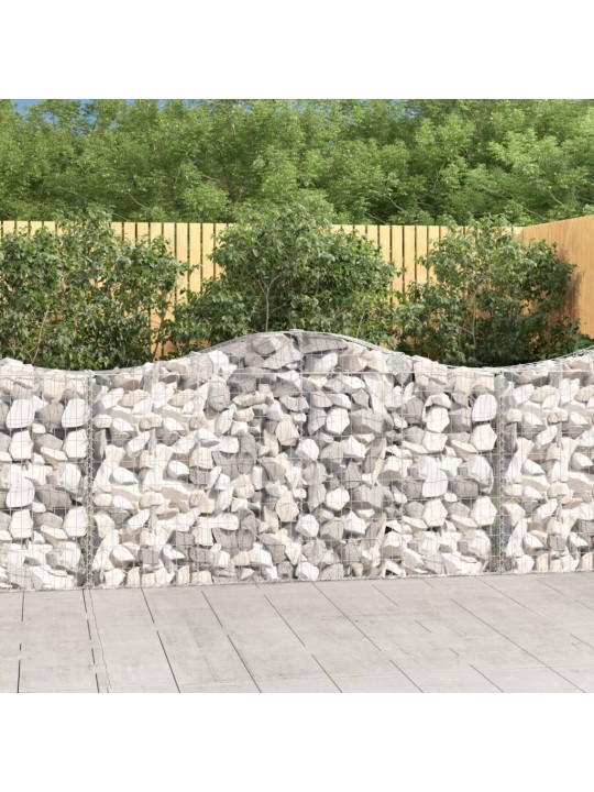 Klenuté gabionové koše 2 ks 200x30x100/120cm pozinkované železo