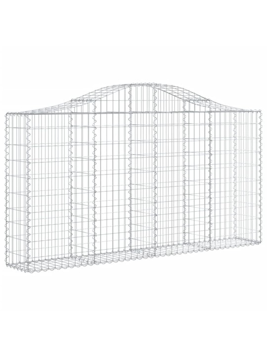 Klenuté gabionové koše 4 ks 200x30x100/120cm pozinkované železo