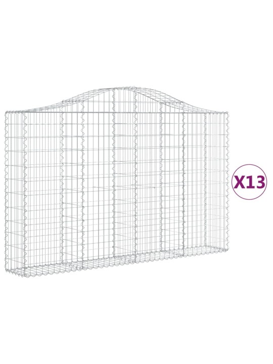 Klenuté gabionové koše 13ks 200x30x120/140cm pozinkované železo