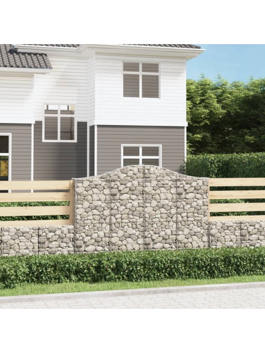 Klenuté gabionové koše 5 ks 200x30x140/160cm pozinkované železo