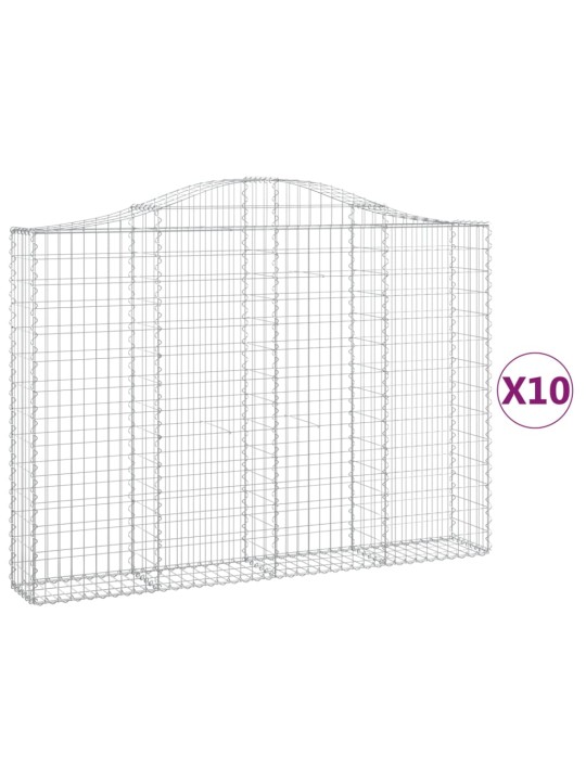 Klenuté gabionové koše 10ks 200x30x140/160cm pozinkované železo