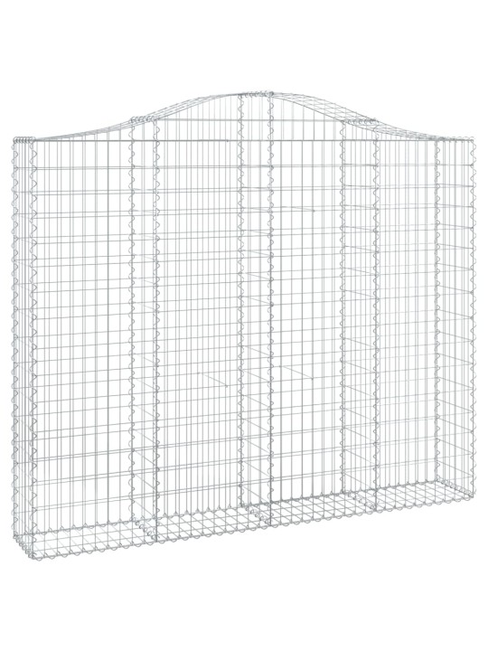 Klenuté gabionové koše 2 ks 200x30x160/180cm pozinkované železo