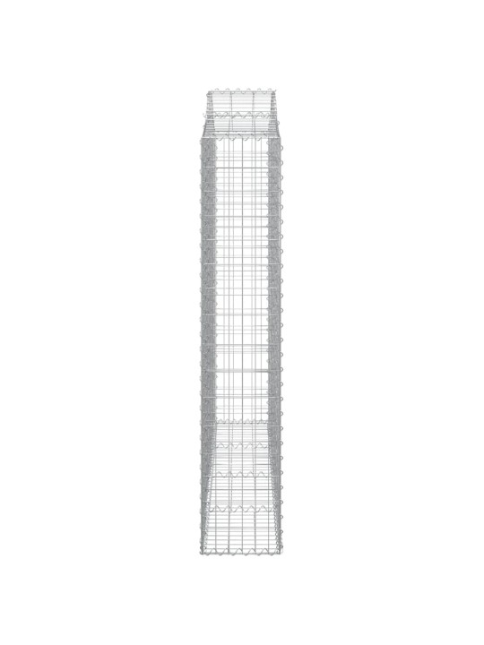 Klenuté gabionové koše 2 ks 200x30x160/180cm pozinkované železo