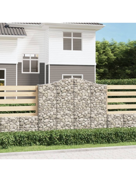 Klenuté gabionové koše 5 ks 200x30x160/180cm pozinkované železo