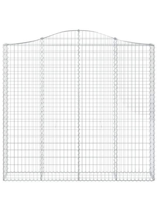 Klenuté gabionové koše 4 ks 200x30x180/200cm pozinkované železo
