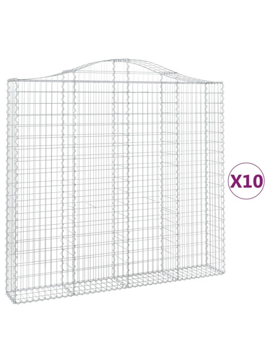 Klenuté gabionové koše 10ks 200x30x180/200cm pozinkované železo