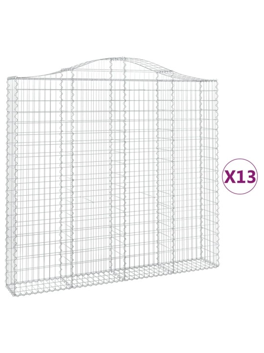 Klenuté gabionové koše 13ks 200x30x180/200cm pozinkované železo