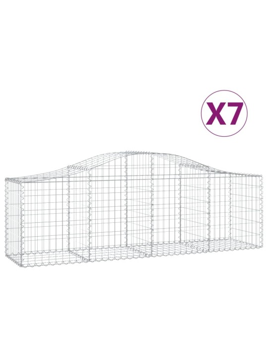 Klenuté gabionové koše 7 ks 200x50x60/80 cm pozinkované železo