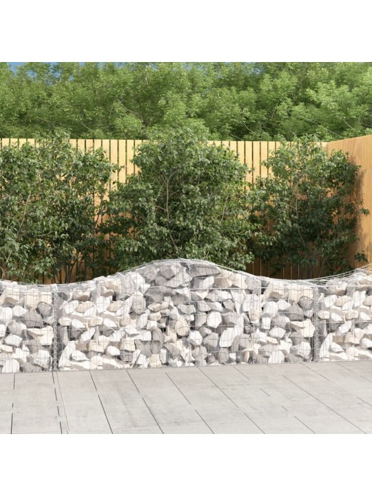 Klenuté gabionové koše 12 ks 200x50x60/80 cm pozinkované železo