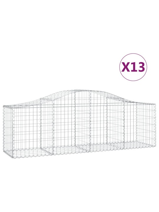 Klenuté gabionové koše 13 ks 200x50x60/80 cm pozinkované železo