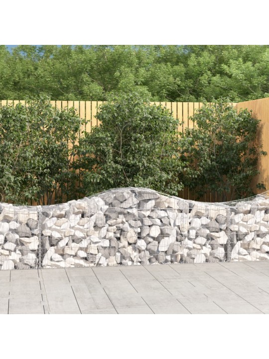 Klenuté gabionové koše 15 ks 200x50x60/80 cm pozinkované železo