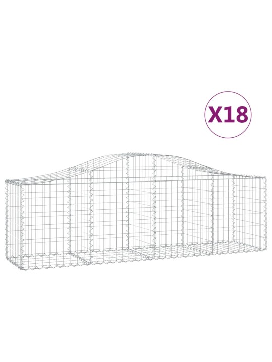 Klenuté gabionové koše 18 ks 200x50x60/80 cm pozinkované železo