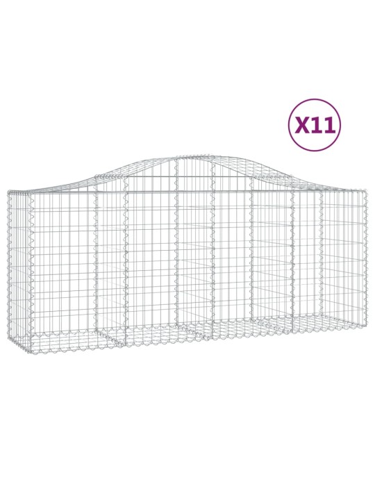 Klenuté gabionové koše 11ks 200x50x80/100 cm pozinkované železo