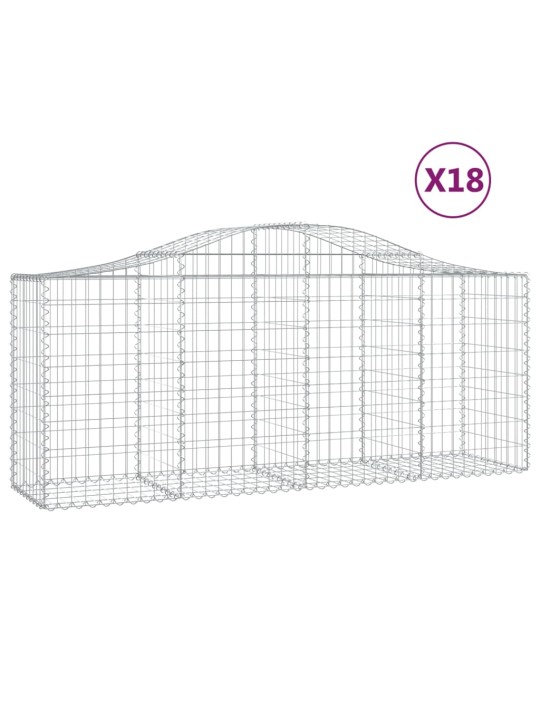 Klenuté gabionové koše 18ks 200x50x80/100 cm pozinkované železo