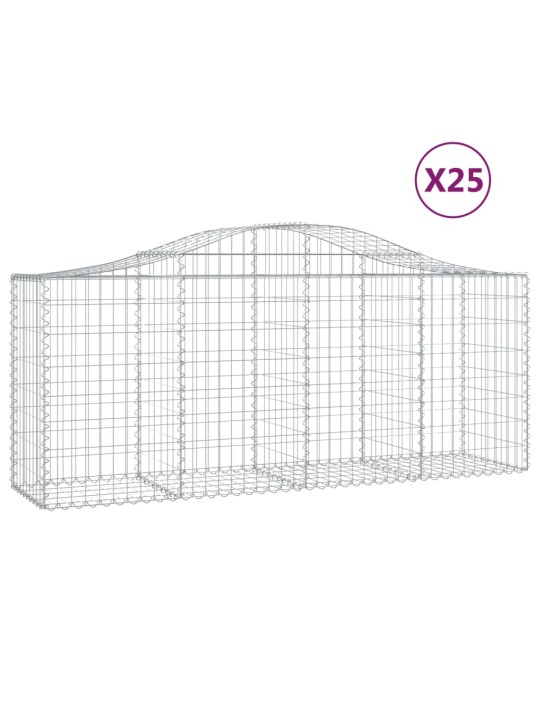 Klenuté gabionové koše 25ks 200x50x80/100 cm pozinkované železo